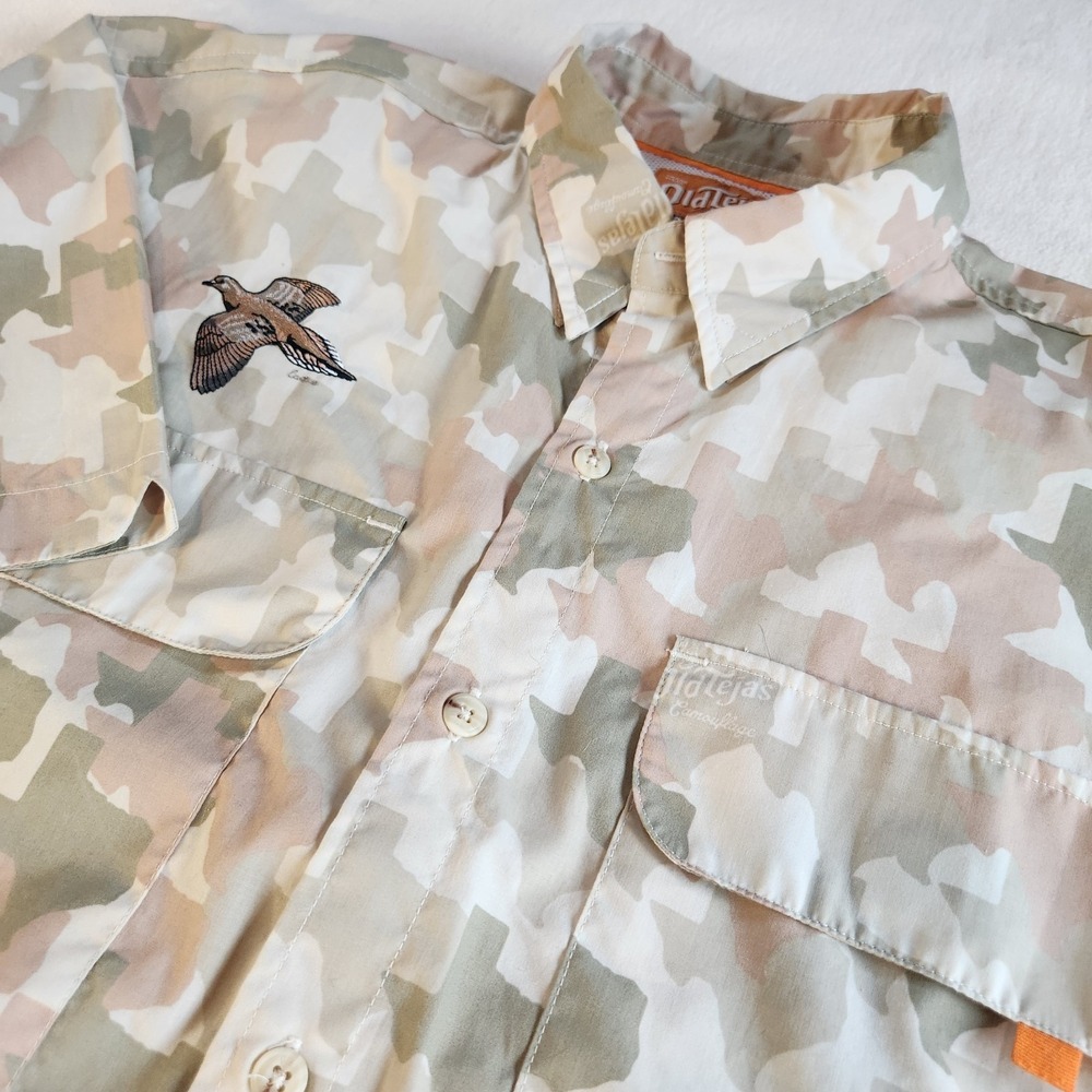 Men's Old Tejas Button Up With Embroidered Dove